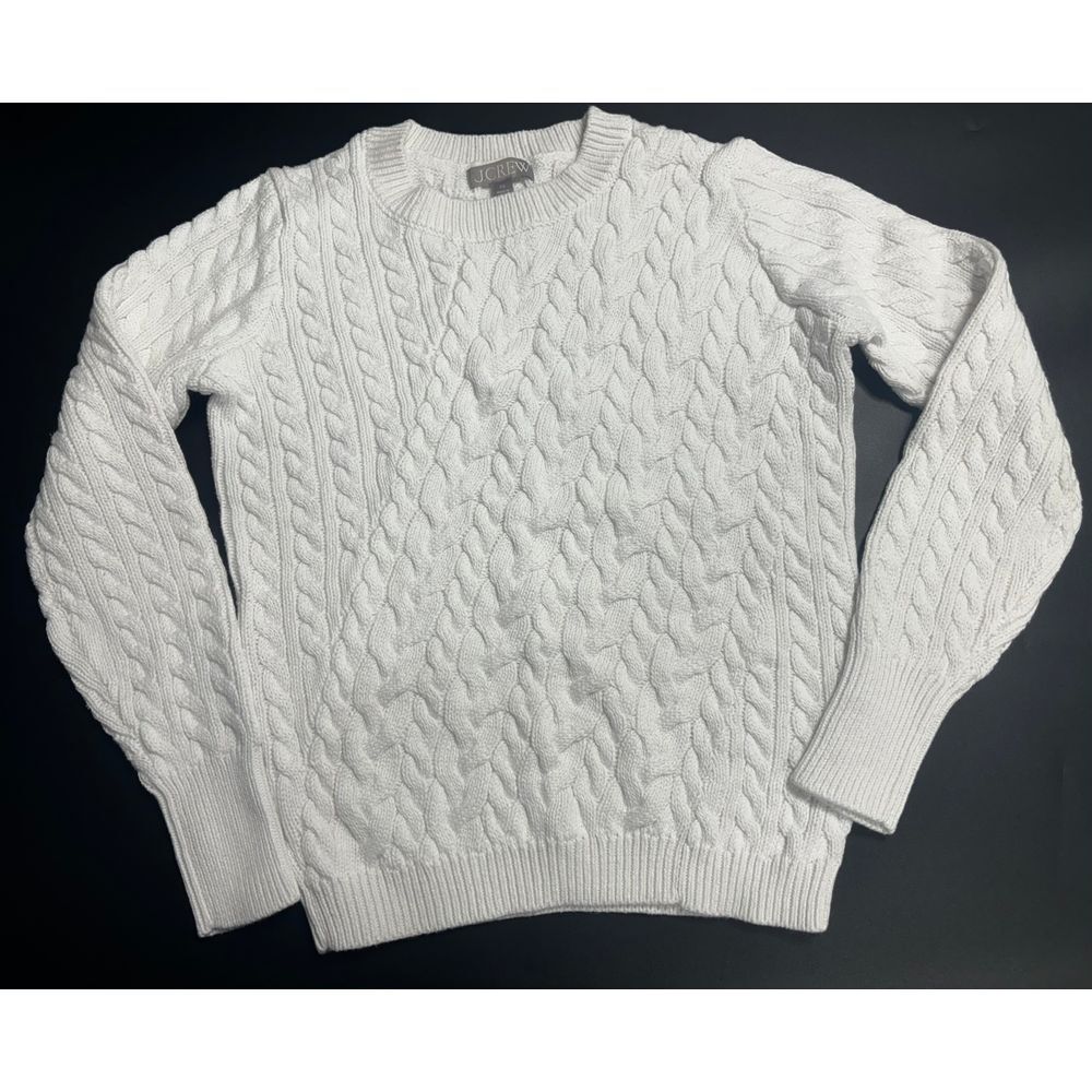 J.Crew NWOT‎ Cable-knit Crew Neck  in White Size X-Small